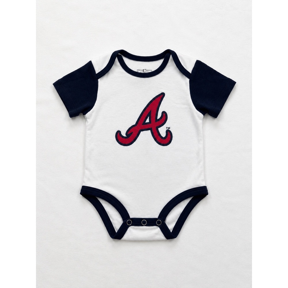 Atlanta Braves MLB Genuine Merchandise Infant Bodysuit White Navy 3/6M